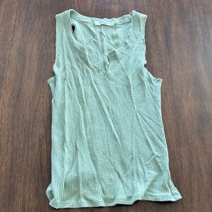 Project Social T Light Green Ribbed Tank Top